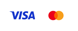 お支払い方法が可能なクレジットカードのロゴ画像。VISA, Mastercard®